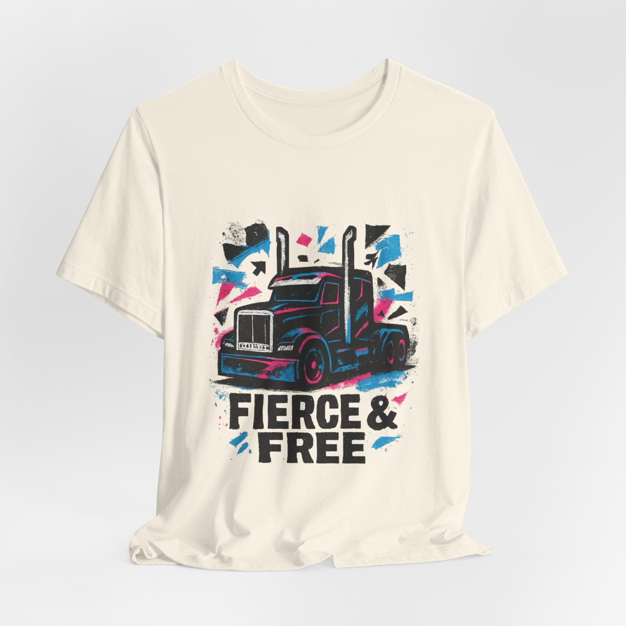 Fierce & Free Truck Tee — Retro Semi-Truck Graphic T-Shirt