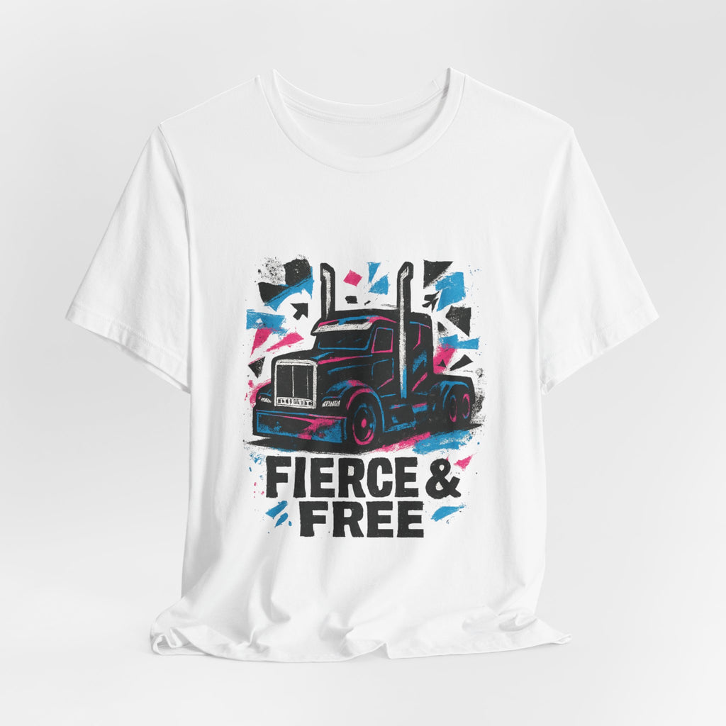 Fierce & Free Truck Tee — Retro Semi-Truck Graphic T-Shirt
