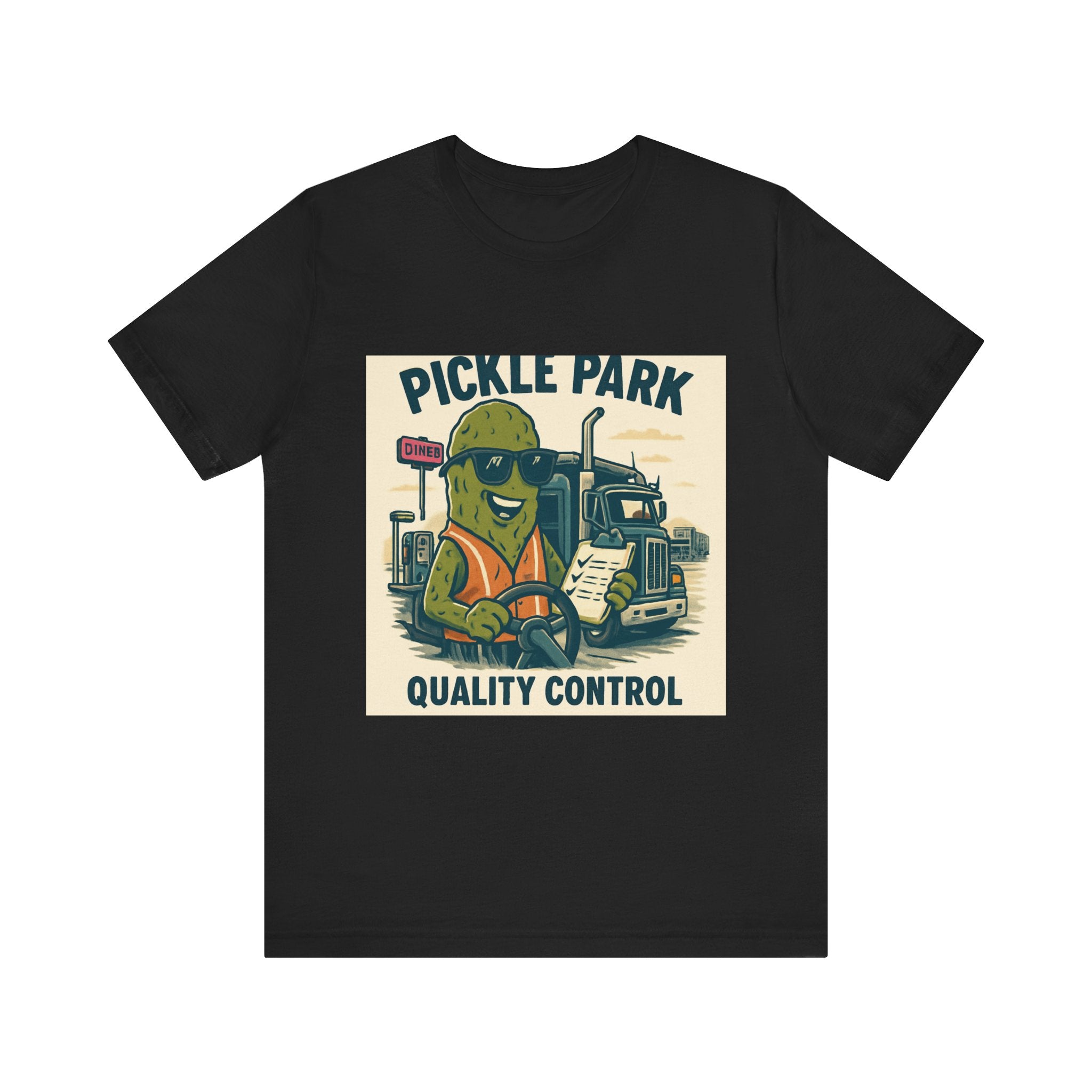 Pickle Park "Quality Control" Tee — Funny Pickle Trucker Graphic Shirt