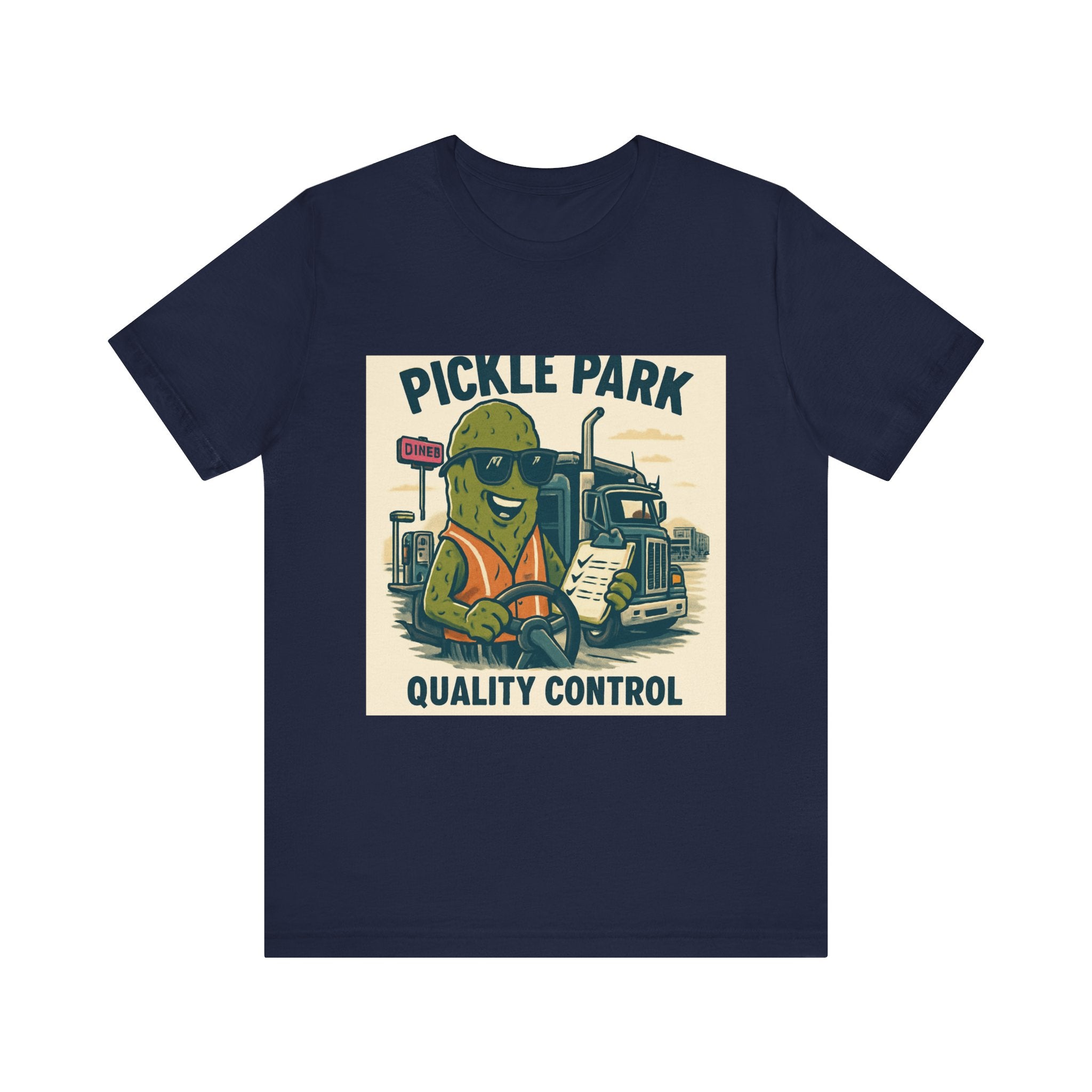 Pickle Park "Quality Control" Tee — Funny Pickle Trucker Graphic Shirt