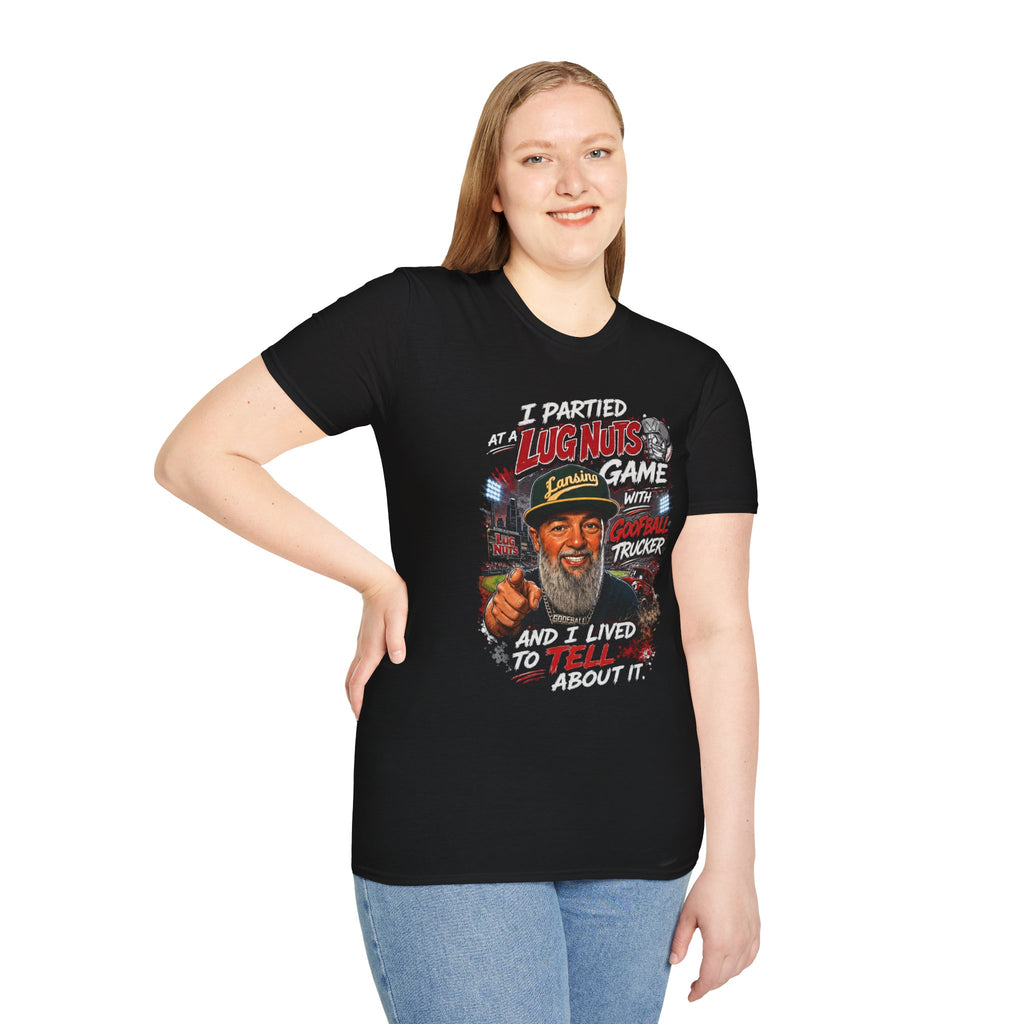 I Partied with GoofballTrucker T-Shirt – Lansing Lugnuts Edition