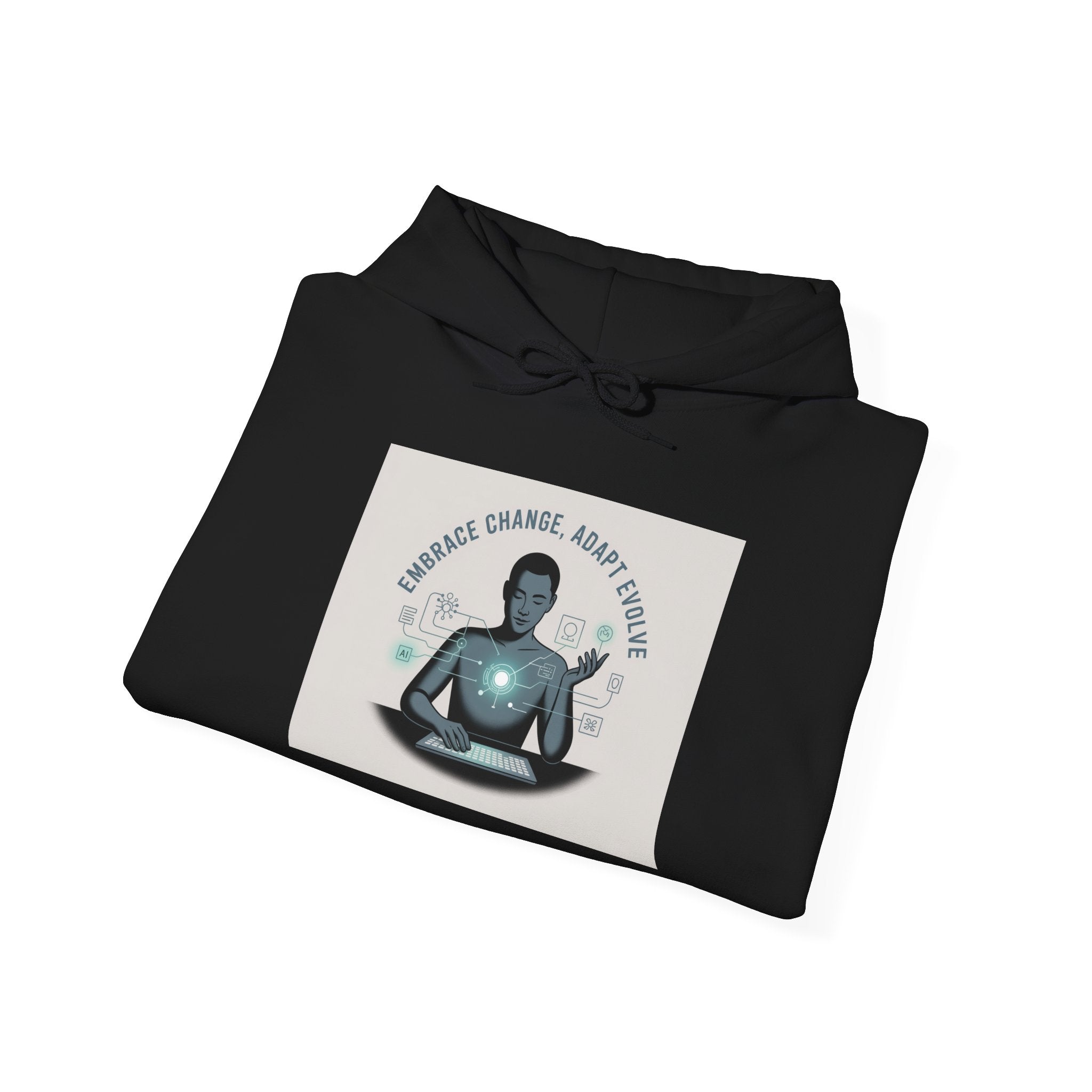 Meditating Alien Hoodie — "Be Cosmic. Careful. Adapt." Spiritual Sci‑Fi Sweatshirt