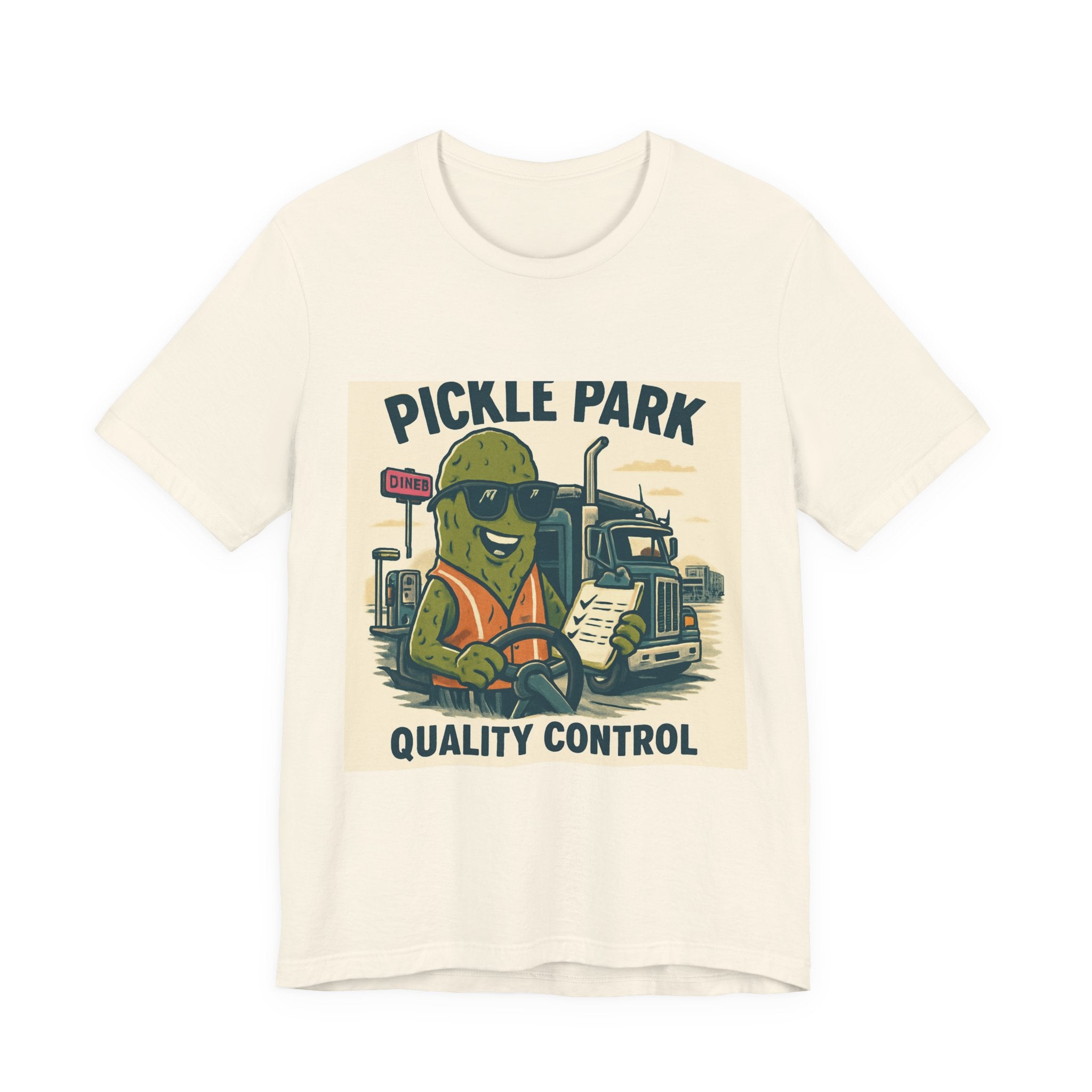 Pickle Park "Quality Control" Tee — Funny Pickle Trucker Graphic Shirt