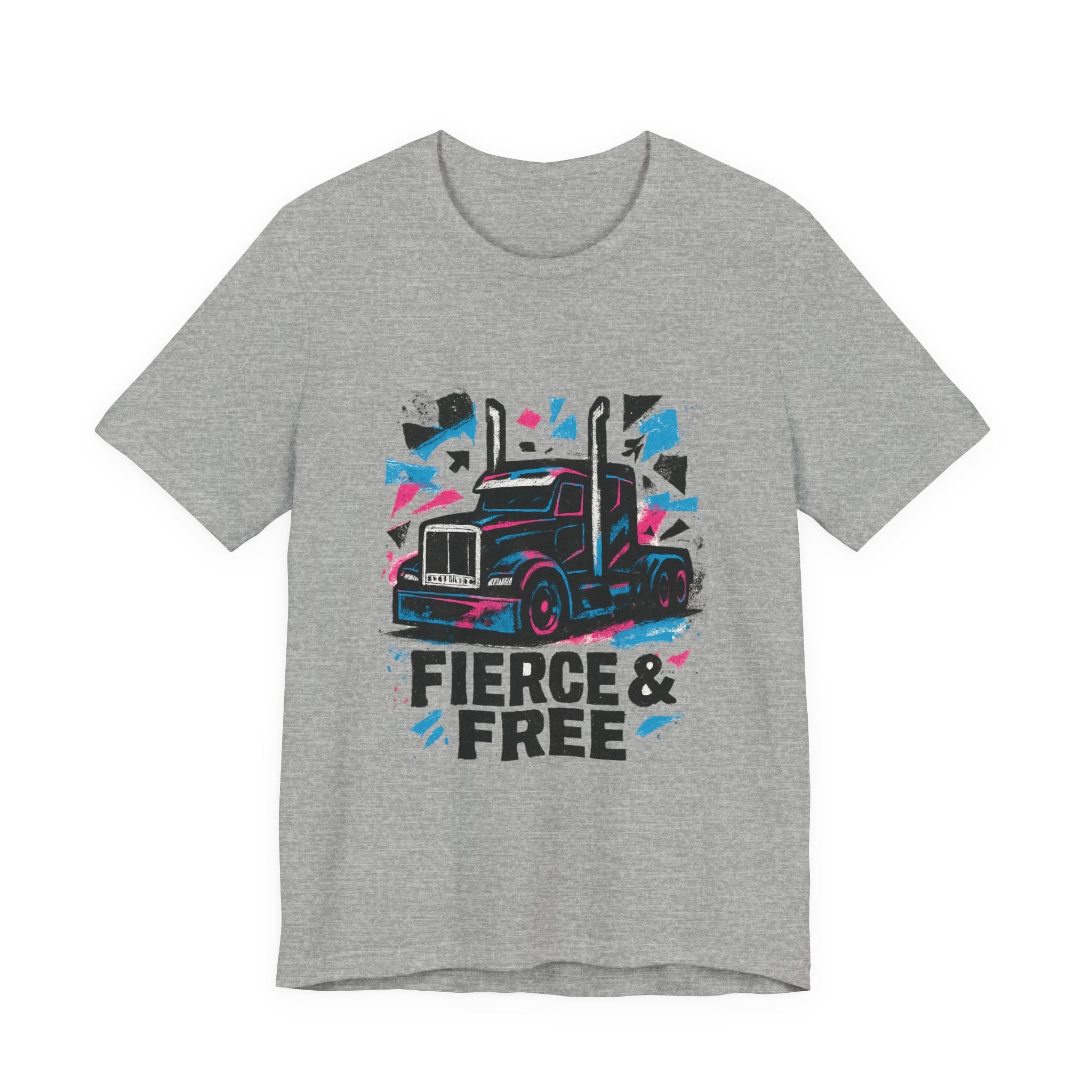 Fierce & Free Truck Tee — Retro Semi-Truck Graphic T-Shirt