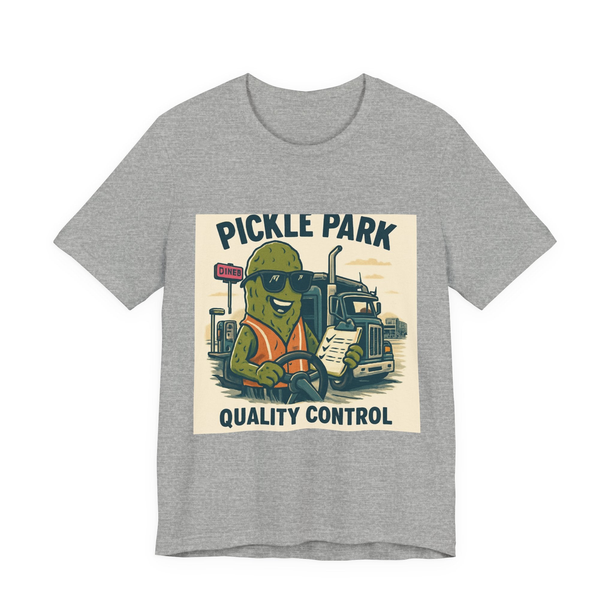 Pickle Park "Quality Control" Tee — Funny Pickle Trucker Graphic Shirt