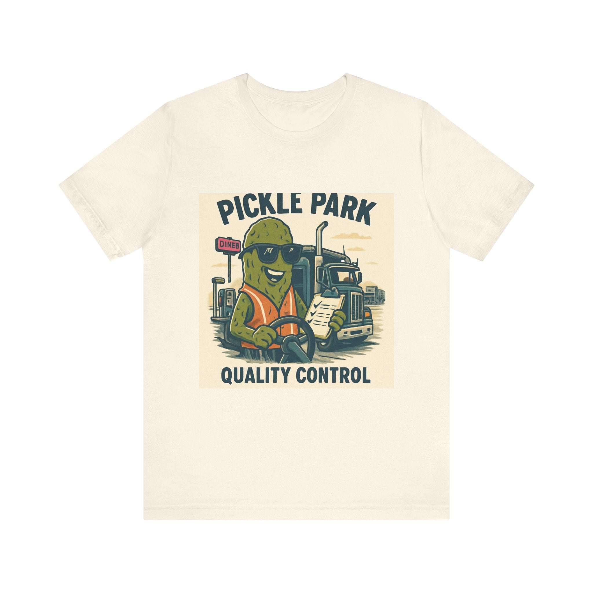 Pickle Park "Quality Control" Tee — Funny Pickle Trucker Graphic Shirt