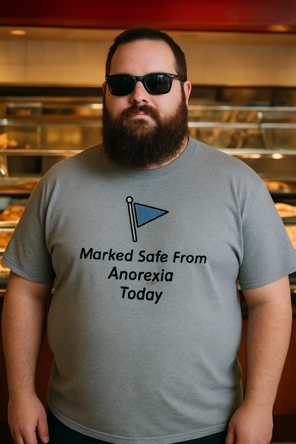 "Marked Safe from Anorexia" - Heavy Weight Cotton T-Shirt