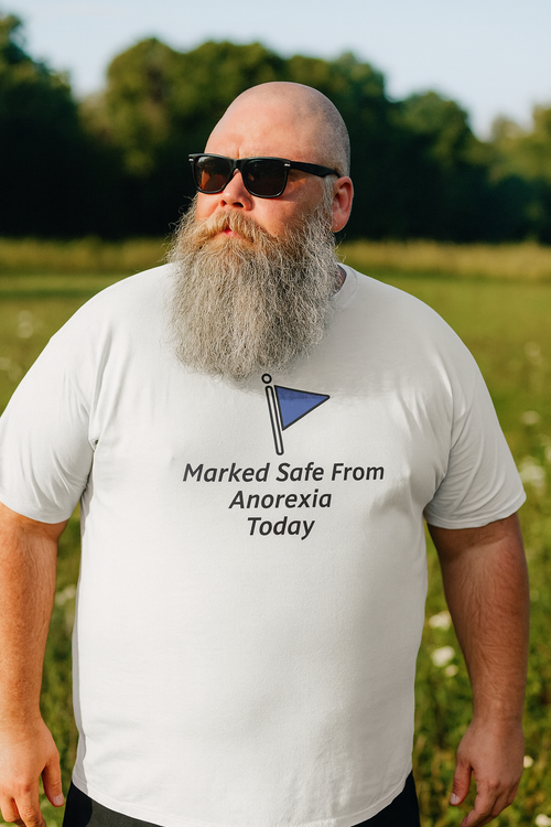 "Marked Safe from Anorexia" - Heavy Weight Cotton T-Shirt