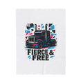 Velveteen Plush Blanket — Fierce & Free Semi Truck Graphic Throw
