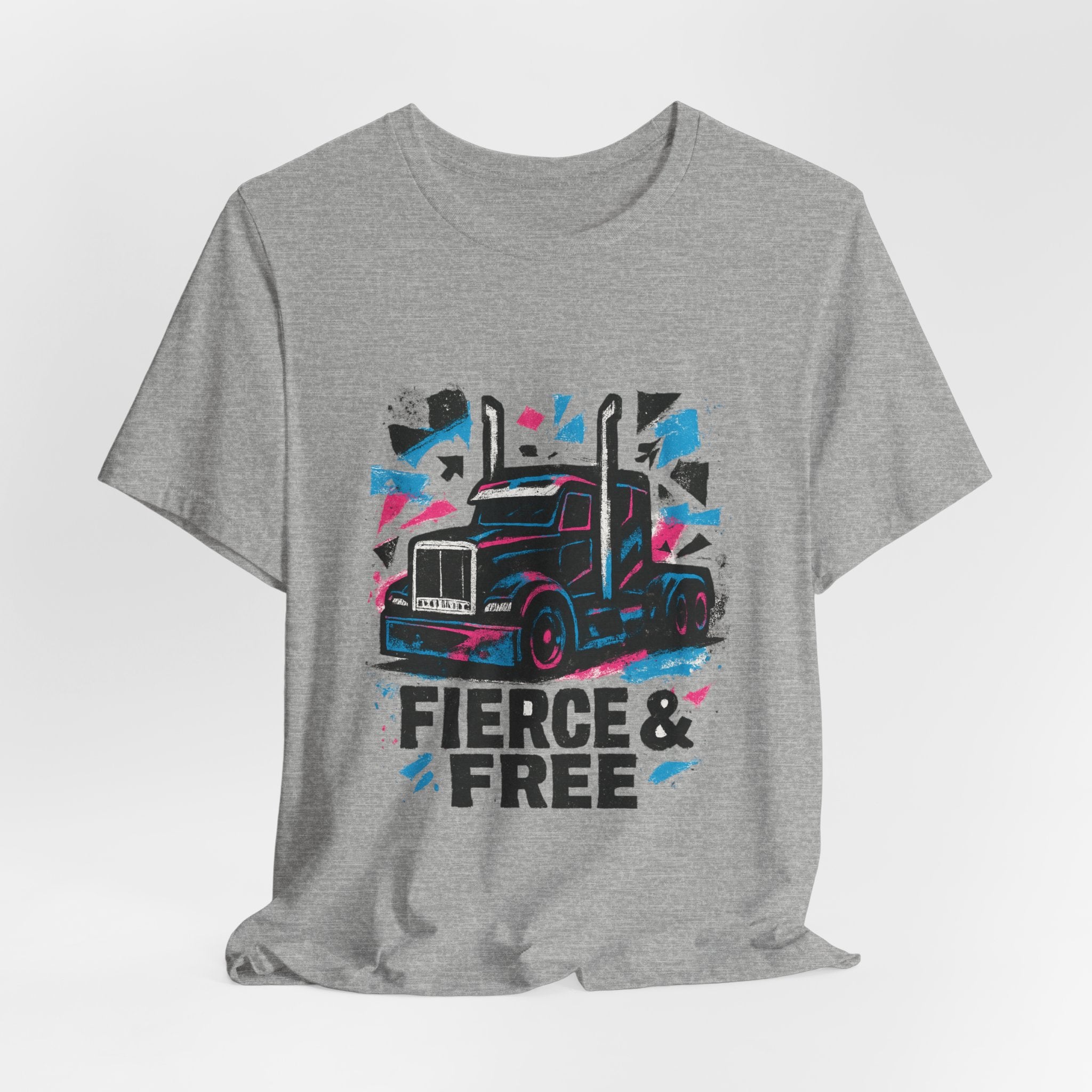 Fierce & Free Truck Tee — Retro Semi-Truck Graphic T-Shirt