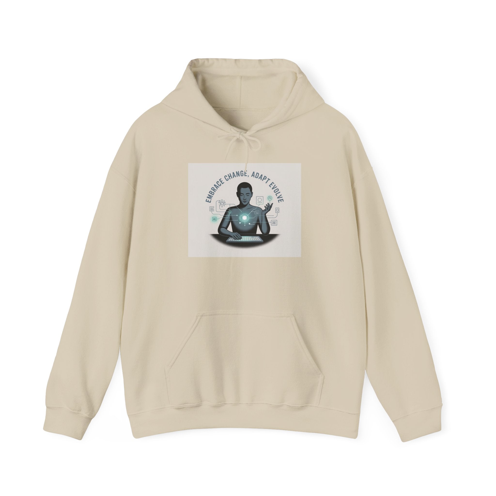 Meditating Alien Hoodie — "Be Cosmic. Careful. Adapt." Spiritual Sci‑Fi Sweatshirt