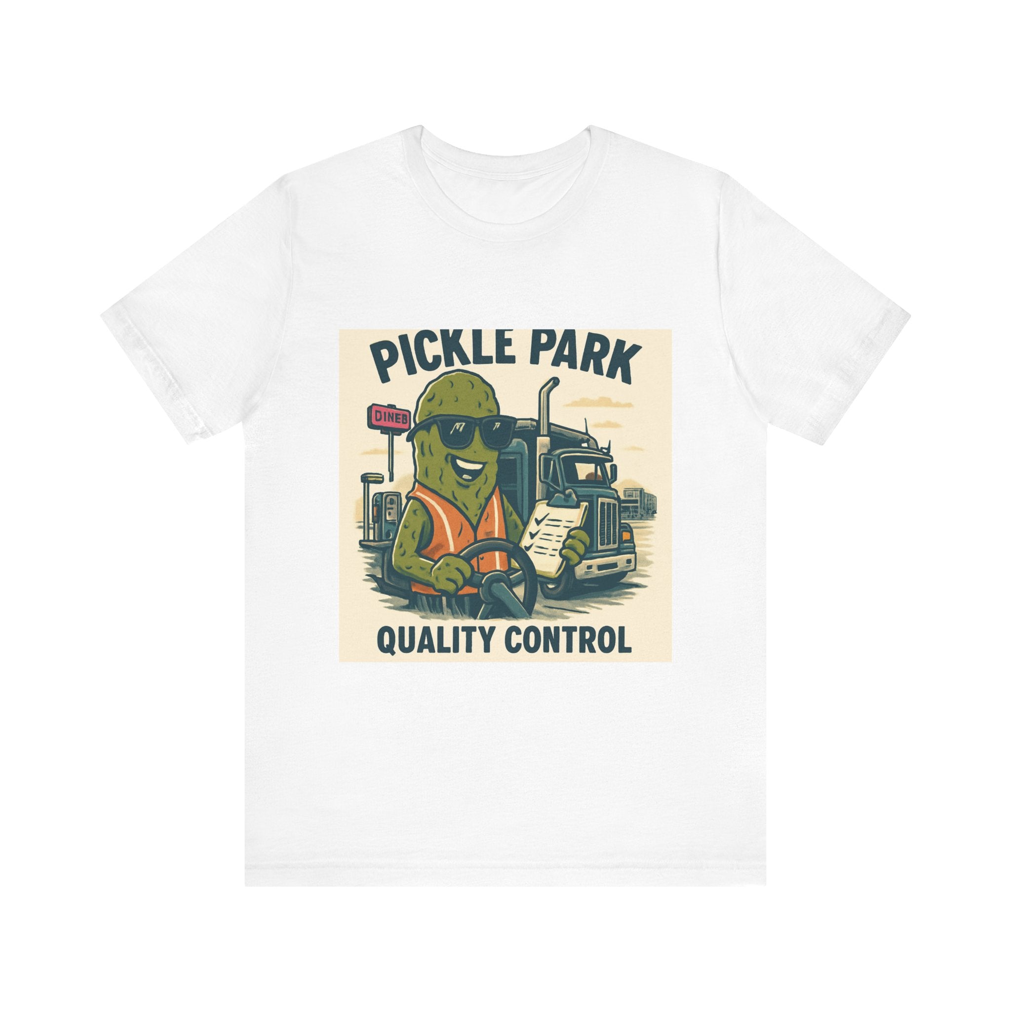 Pickle Park "Quality Control" Tee — Funny Pickle Trucker Graphic Shirt